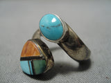Stunning Vintage Native American Navajo Wilson Royston Turquoise Sterling Silver Ring-Nativo Arts