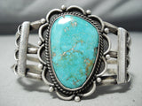 Important Vintage Native American Hopi Ralph Tawangyaouma Turquoise Sterling Silver Bracelet-Nativo Arts