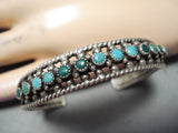 Wonderful Vintage Native American Navajo Cerrillos Turquoise Sterling Silver Bracelet Old-Nativo Arts