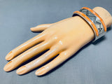 Native American Extremely Unique Zig Zag Orange Shell Sterling Silver Bracelet-Nativo Arts