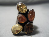 Unbelievable Navajo Amber & Citrine Sterling Silver Native American Ring-Nativo Arts