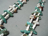 Native American Extraordinary Santo Domingo Turquoise Spiny Shell Jacla Necklace-Nativo Arts