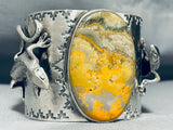 Gecko Honeybee Jasper Native American Sterling Silver Bracelet-Nativo Arts