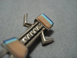 Intrciate!! Vintage Navajo Kachina Turquoise Native American Sterling Silver Pin-Nativo Arts