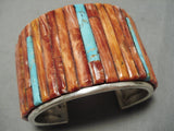 Biggest And Best Native American Navajo Spiny Oyster Turquoise Sterling Silver Bracelet-Nativo Arts