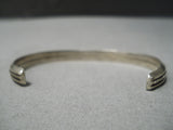 Amazing Hand Coiled Vintage Navajo Sterling Silver Native American Bracelet Old-Nativo Arts