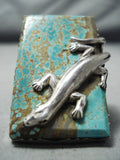 Fabulous San Felipe 8 Turquoise Sterling Silver Gekko Ring Native American-Nativo Arts