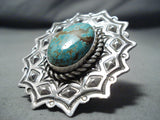 Amazing San Felipe Native American 8 Turquoise Sterling Silver Ring-Nativo Arts