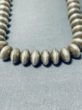 Superb Vintage Native American Navajo Sterling Silver Pillow Beads Cones Necklace-Nativo Arts