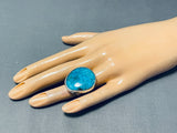 Remarkable Native American Navajo Kingman Turquoise Sterling Silver Ring-Nativo Arts