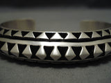 Important Layered Native American Navajo Leander Bahe Sterling Silver Bracelet-Nativo Arts