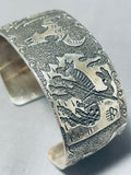 Advanced Silver Work Native American Navajo Sterling Bracelet Cuff-Nativo Arts