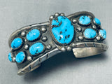 Milton Lasiloo Vintage Native American Zuni Morenci Turquoise Sterling Silver Bracelet-Nativo Arts