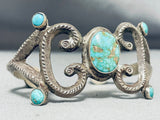 Native American Extremely Valuable Late 1800's/ 1900's Ingot Silver Turquoise Bracelet-Nativo Arts