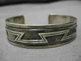 Signed Vintage Hopi Native American Sterling Silver Bracelet-Nativo Arts