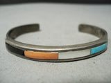 Amazing Vintage Native American Navajo Carico Lake Turquoise Sterling Silver Bracelet Old-Nativo Arts