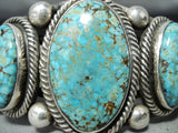 Rick Martinez Magnificent Native American Navajo Spiderweb Turquoise Sterling Silver Bracelet-Nativo Arts