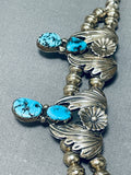 Very Brare Tiered Turquoise Vintage Native American Navajo Sterling Silver Necklace-Nativo Arts
