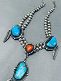 One Of Most Unique Ever Vintage Native American Navajo Choker Turquoise Sterling Silver Necklace-Nativo Arts