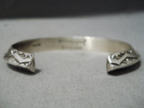Detailed! Native American Sterling Silver Stamped Bracelet Cuff-Nativo Arts