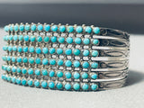 One Of The Best Ever Vintage Native American Zuni Turquoise Snake Eyes Sterling Silver Bracelet-Nativo Arts