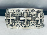 One Of The Most Unique Native American Navajo Cross Sterling Silver Bracelet-Nativo Arts
