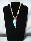 Eye-catching Vintage Native American Navajo Turquoise Sterling Silver Necklace Old-Nativo Arts