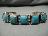 Incredible Vintage Native American Navajo Domed Morenci Turquoise Sterling Silver Bracelet Old-Nativo Arts