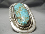 One Of Best Ever Vintage Zuni #8 Turquoise Sterling Silver Native American Ring-Nativo Arts