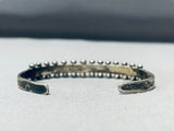 Native American Early 1900's Vintage Zuni Turquoise Eye Sterling Silver Bracelet-Nativo Arts