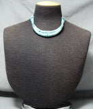 Incomparable Vintage Native American Navajo Turquoise Heishi Sterling Silver Necklace-Nativo Arts