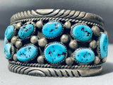 Tommy Moore Vintage Native American Navajo Sleeping Beauty Turquoise Sterling Silver Bracelet-Nativo Arts