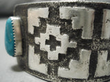 Super Heavy!! Native American Turquoise Sterling Silver Bracelet Cuff-Nativo Arts