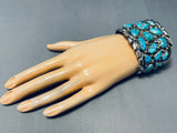 Angie Cheama 121 Gram Vintage Zuni Turquoise Sterling Silver Bracelet-Nativo Arts