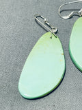 Native American Outstanding Santo Domingo Royston Turquoise Large Slab Earrings-Nativo Arts
