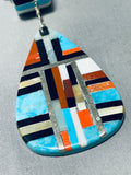 Native American One Of The Best Vintage Santo Domingo Turquoise Inlay Sterling Silver Necklace-Nativo Arts