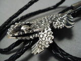 Detailed!! Native American Navajo Horned Toad Sterling Silver Bolo Tie-Nativo Arts