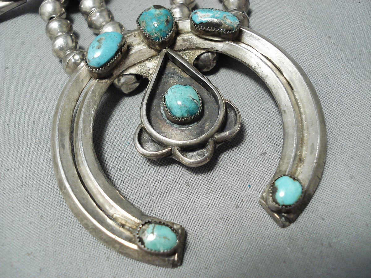Carico Lake Turquoise Vintage Native American Navajo Sterling Silver S ...