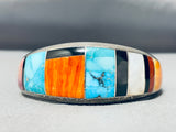 Thick Sturdy Vintage Native American Navajo Turquoise Sterling Silver Bracelet Cuff-Nativo Arts