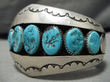 Colossal! Vintage Native American Navajo Turquoise Sterling Silver Bracelet Old-Nativo Arts