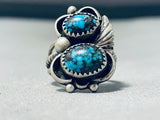 Sensational Vintage Native American Navajo Morenci Turquoise Sterling Silver Ring-Nativo Arts