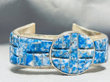 One Of The Most Unique Ever Native American Navajo Lapis Sterling Silver Bracelet-Nativo Arts
