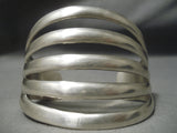 Astonishing Vintage Native American Navajo Split Shank Sterling Silver Bracelet Old-Nativo Arts