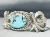 Tremendous Vintage Native American Navajo Godber Turquoise Sterling Silver Bracelet-Nativo Arts