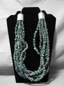 Biggest Bead Navajo Green Turquoise Sterling Silver Native American Necklace-Nativo Arts