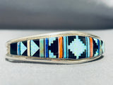 Expert Intricacy Vintage Native American Zuni Turquoise Opal Sterling Silver Bracelet-Nativo Arts