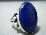 One Of The Best Vintage Native American Navajo Orville Tsinnie Lapis Sterling Silver Ring-Nativo Arts