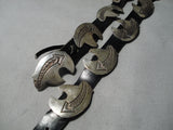 Exceptional Vintage Native American Navajo Sterling Silver Bears Concho Belt Old-Nativo Arts