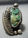 Fabulous Vintage Native American Navajo Cerrillos Turquoise Sterling Silver Ring Old-Nativo Arts
