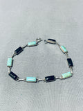 Amazing Native American Navajo Royston Turquoise Sterling Silver Link Bracelet-Nativo Arts